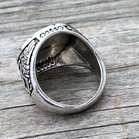 Viking Wolf ring Silver wolf knotwork Othala - Picture 8 of 10